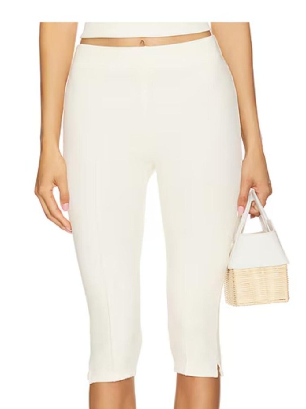 DONNI. The Rib Pedal Pusher Pant in Crème